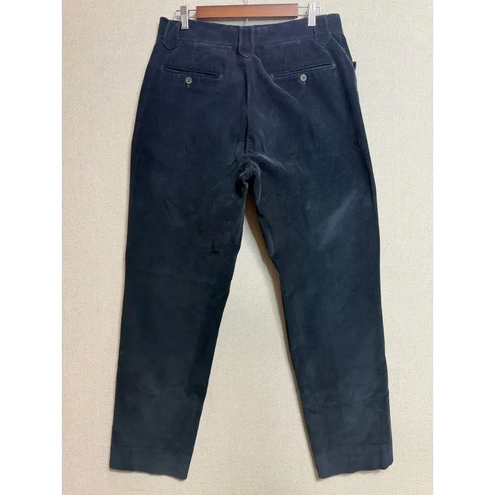 VTG‎ Gucci Corduroy Trousers Mens 52 Italy Navy OPTI Zip Designer Tailored 33x31